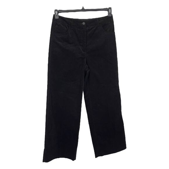 AllSaints pants Adlai corduroy wide leg trousers black size 10 - Picture 2 of 5